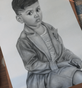 Graphite drwaing of Jasvika