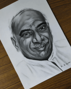கல்வி கண் திறந்த கர்மவீரர் காமராஜர் drawing of kamarajar